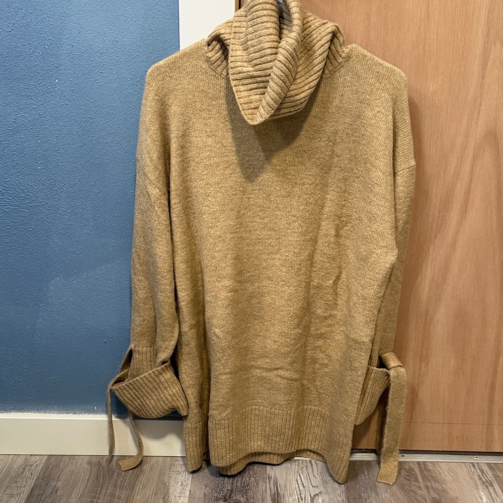 Zara women’s  oversized beige turtleneck sweater